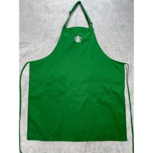 Starbucks Apron Unisex One Size Green Embroidered Siren Logo Bib Two Pockets